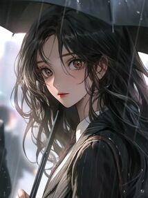 古老寺庙下雨